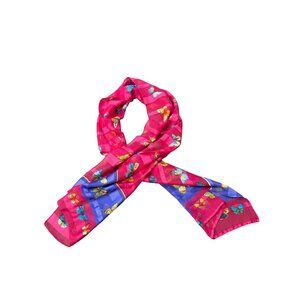 Butterfly Print Long Scarf Vibrant Pink Purple Wrap Shawl Lightweight Bohemian